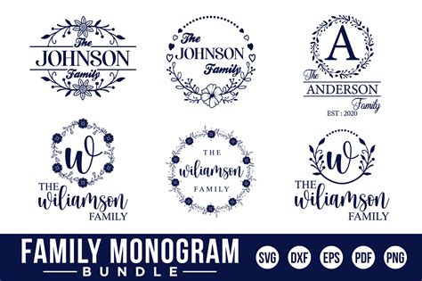Download The Family Monogram SVG Cut File Creativefabrica